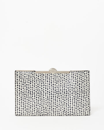 Dior   Black & White Animal Print Snakeskin Clutch