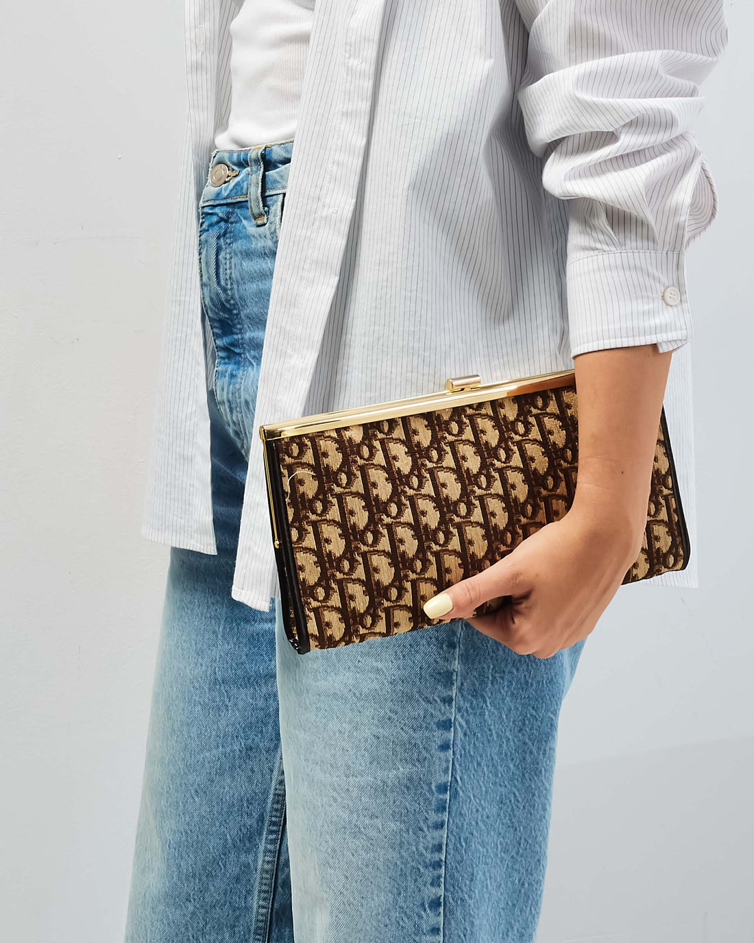Dior Brown Oblique Canvas   Clutch