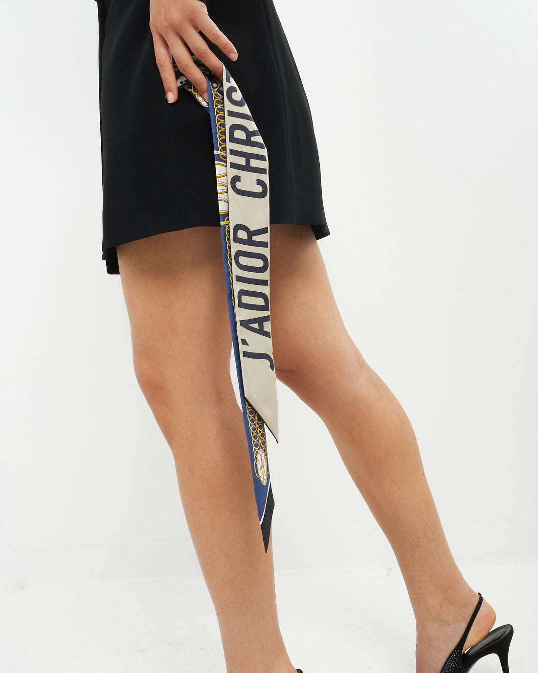 Dior Navy Oblique Silk Twilly