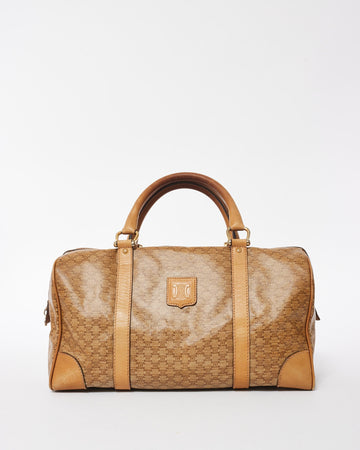 Celine   Brown Coated Canvas Triomphe Monogram Duffle Bag