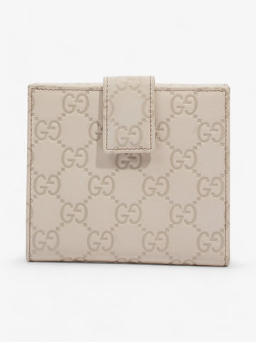 Gucci French Flap Wallet Mystic White Calfskin Leather