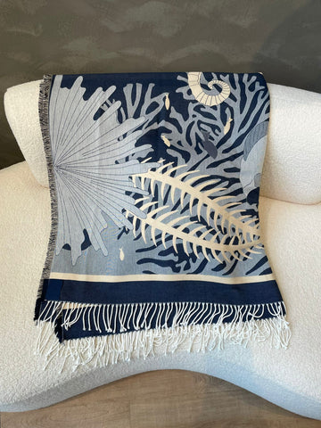 Rolex VIP Throw Over Blanket Dark Navy / Ivory Beige