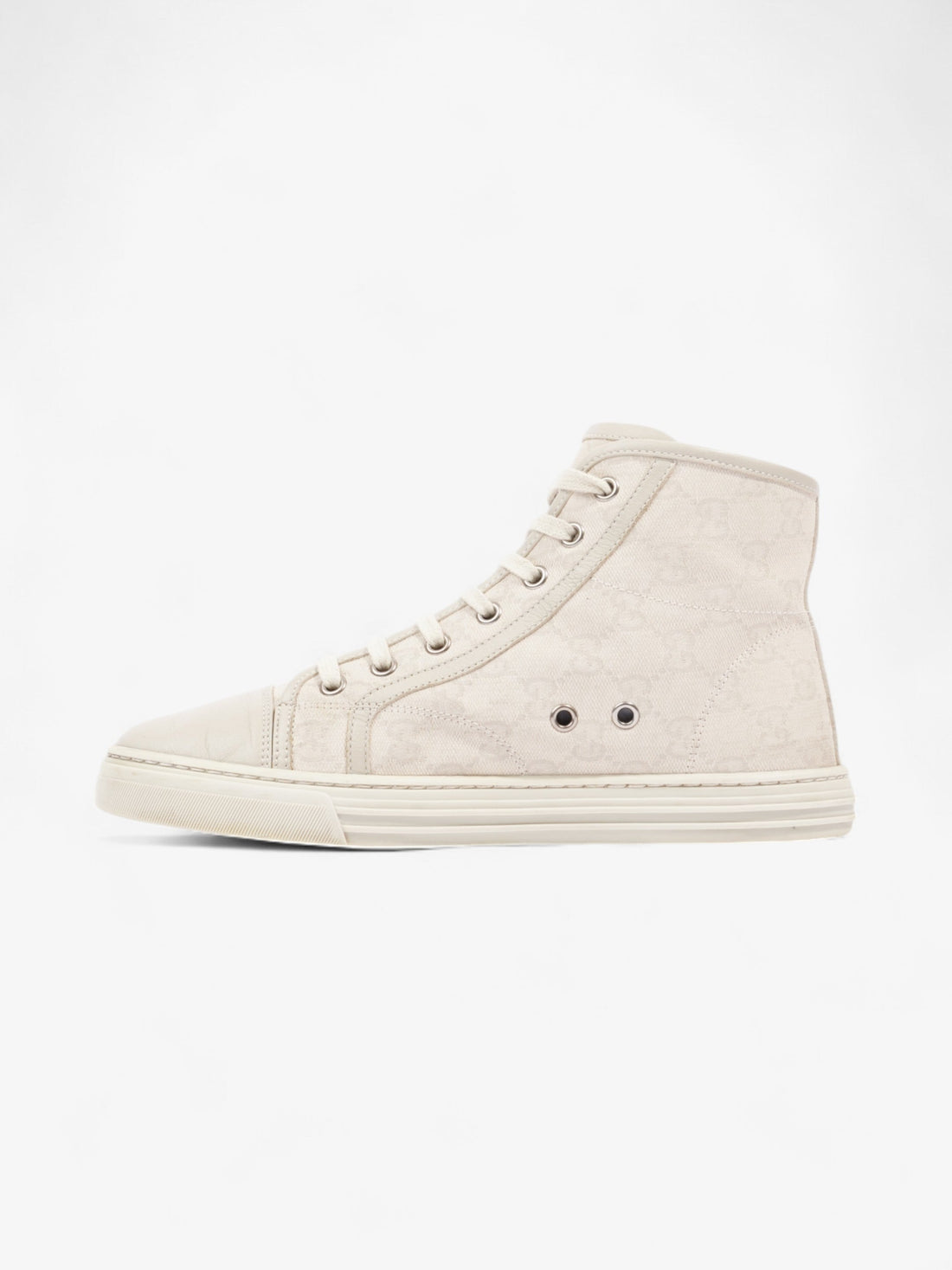 Gucci GG Monogram High-Top Sneakers Beige  Canvas EU 38 UK 5