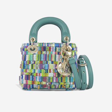 Christian Dior Micro Lady Dior - Minjung Kim Beaded Teal