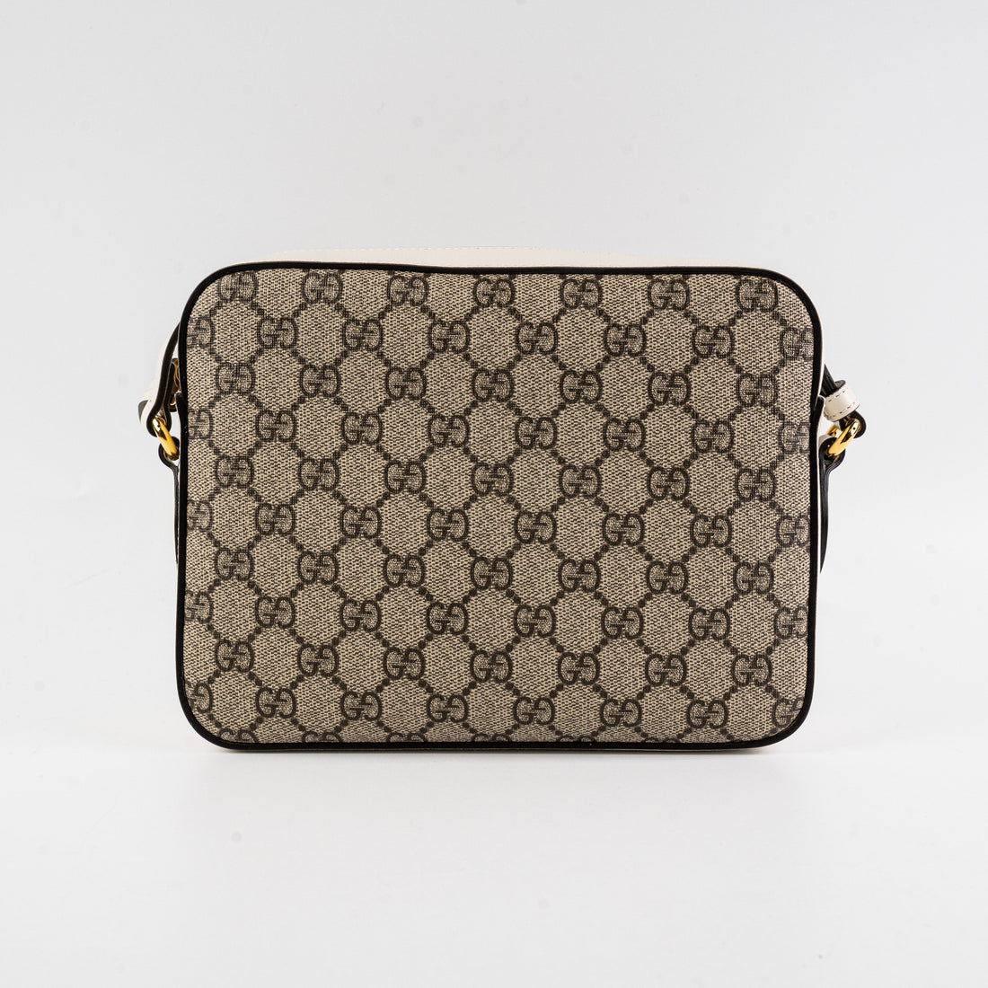 Gucci Horsebit Monogram White Crossbody Bag