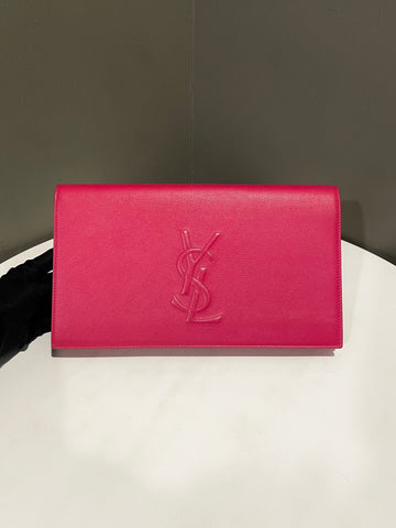 Saint Laurent Belle De Jour Clutch  Fuschia