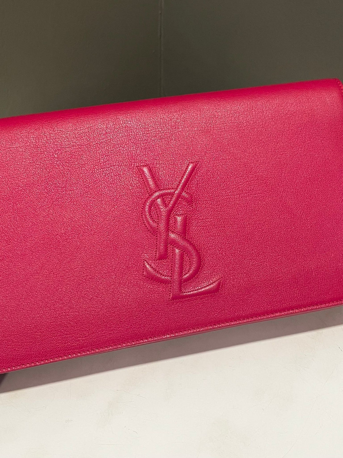 Saint Laurent Belle De Jour Clutch  Fuschia