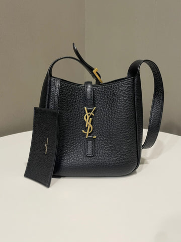 Saint Laurent Le 5 À 7 Supple Baby Bag Black Grained Leather