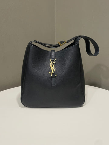 Saint Laurent Le 5 À 7 Supple Small Bag Black Grained Leather
