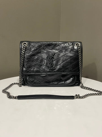 Saint Laurent Nikki Medium Bag Black Aged Calfskin