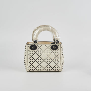 Christian Dior Mini Lady Dior Studded Ivory