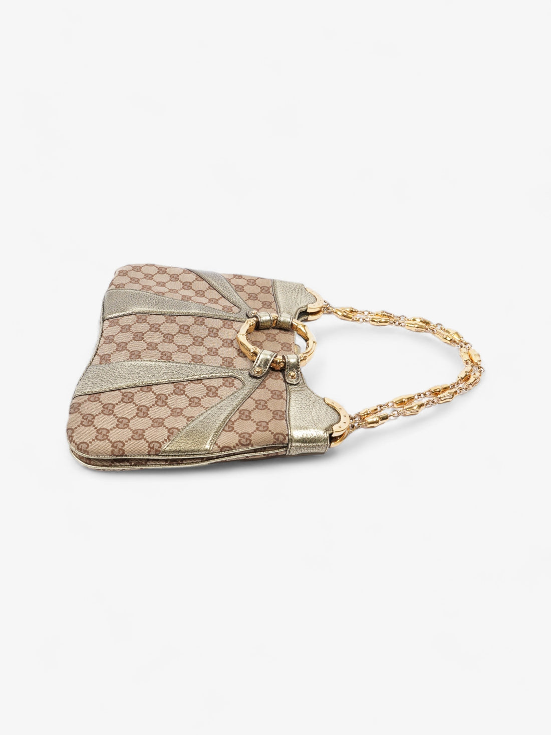 Gucci x Tom Ford Bamboo Chain Shoulder Bag GG Supreme / Metallic Canvas