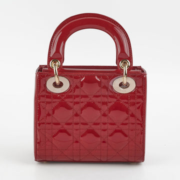 Christian Dior Lady Dior Mini Patent Red