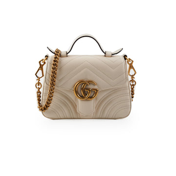 Gucci GG Marmont Mini Top Handle White