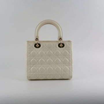 Christian Dior Lady Dior Medium White