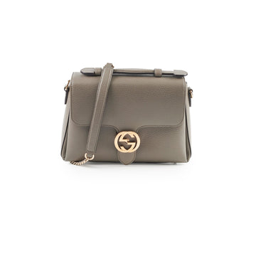 Gucci Leather Top Handle Grey Bag
