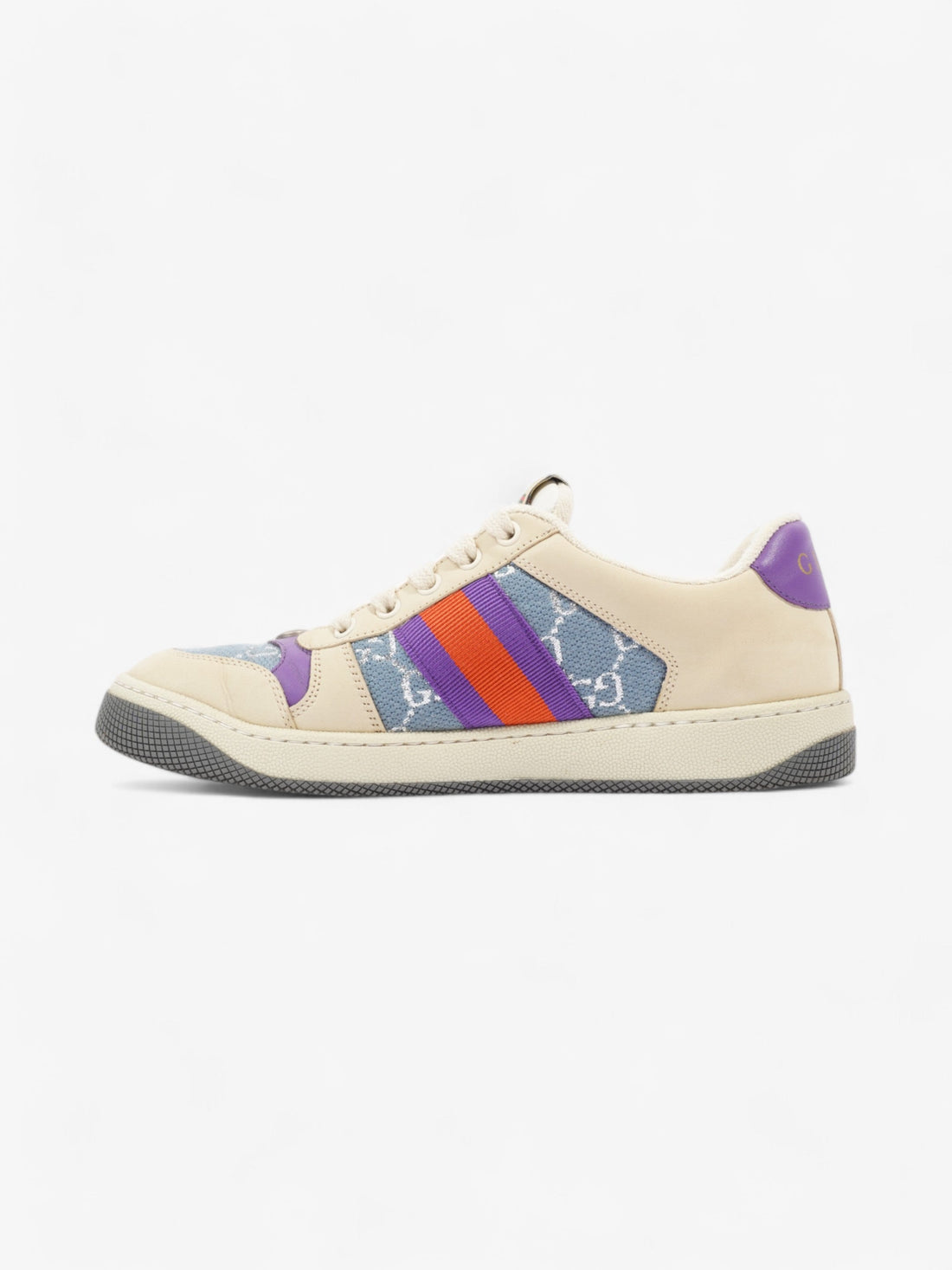 Gucci Screener Sneakers Beige  / Blue / Purple Canvas EU 38.5 UK 5.5