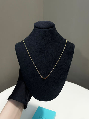 Tiffany Smile Pendant Necklace 18K Yellow Gold
