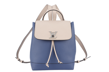 LOUIS VUITTON TAURILLON LOCKME BACKPACK (M41817) BLUE-PINK CALFSKIN LEATHER SILVER HARDWARE NO DUST COVER