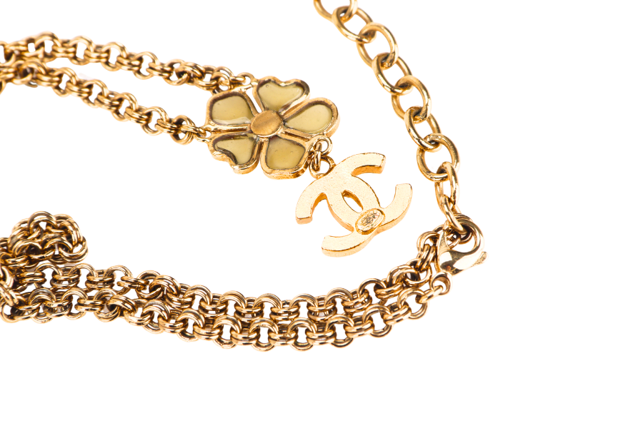 CHANEL NECKLACE WITH CAMELLIA FLOWER, WITH BOX