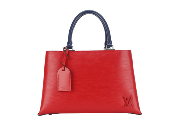 LOUIS VUITTON KLEBER PM RED EPI LEATHER SILVER HARDWARE WITH STRAPS AND DUST COVER