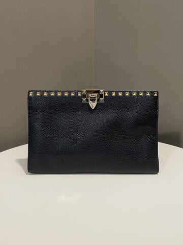 Valentino Garavani Rockstud Pouch Black Calfskin