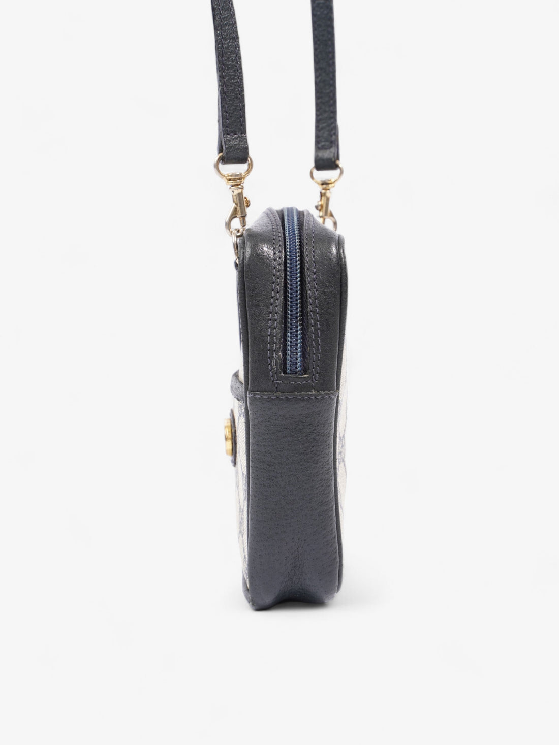 Gucci GG Supreme Shoulder Bag  Navy / Beige Leather