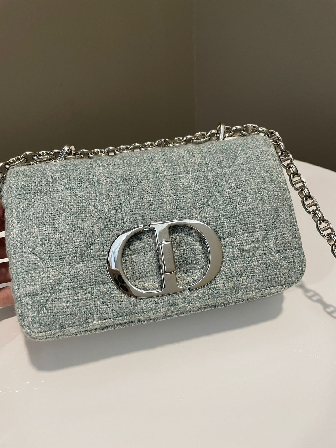 Dior Caro Small Macrocannage Mint Green