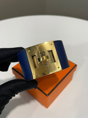 Hermes Kelly Dog Bracelet Blue Saphir