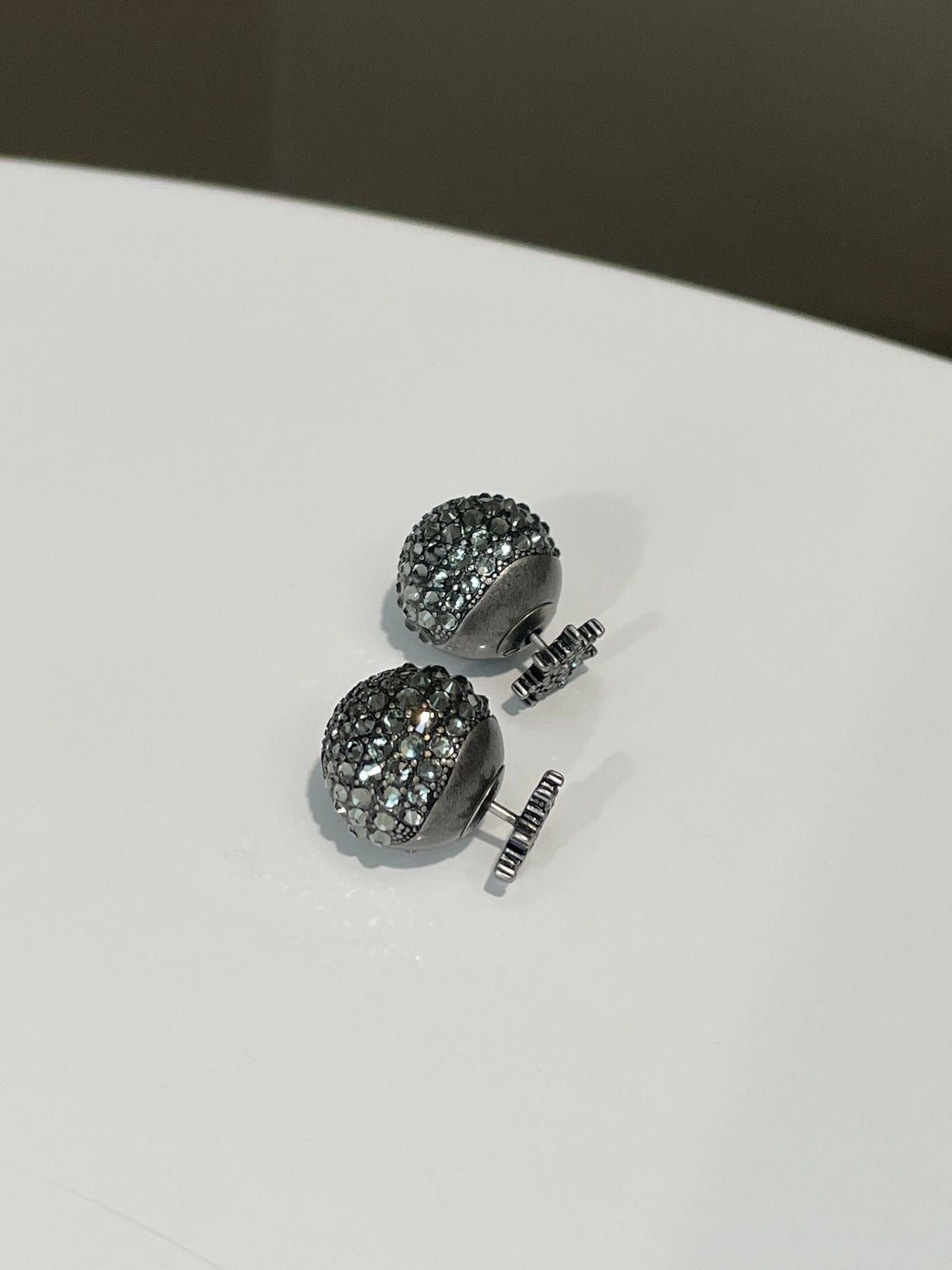 Dior Tribal Star Pearl Earrings Grey Rhinestones / Metallic Grey Pearls
