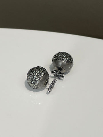 Dior Tribal Star Pearl Earrings Grey Rhinestones / Metallic Grey Pearls