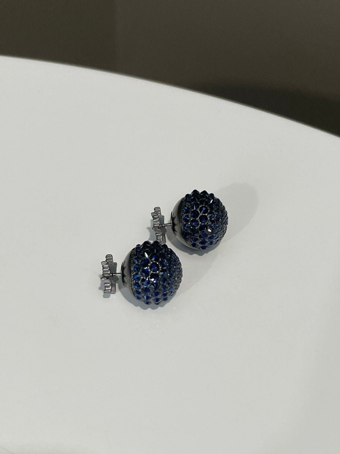 Dior Tribal Star Pearl Earrings Blue Rhinestones / Metallic Grey Pearls