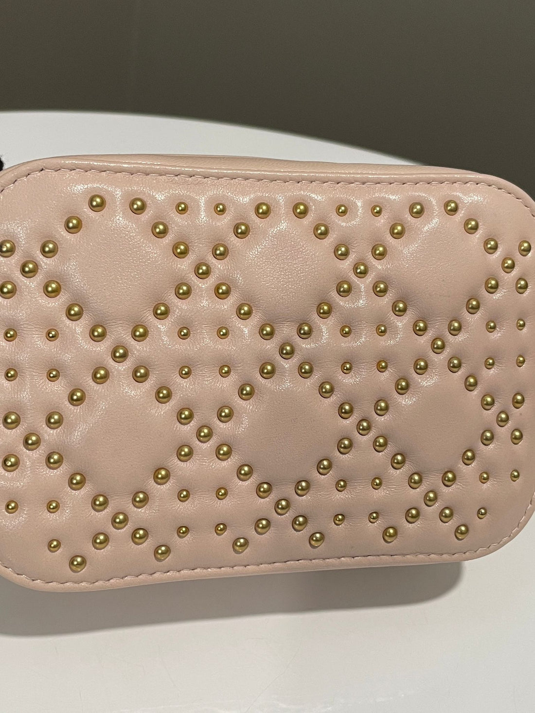 Dior Cannage Studded Lady Dior Camera Bag Powder Beige Lambskin