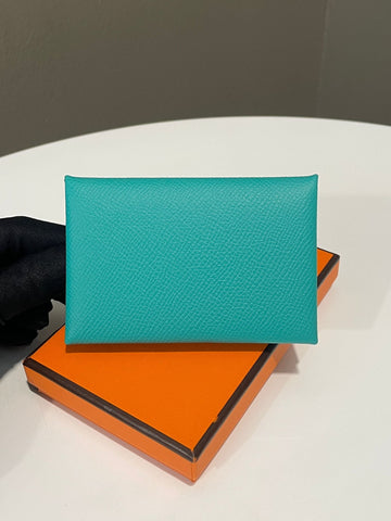 Hermes Calvi Card Holder Vert Verone Epsom