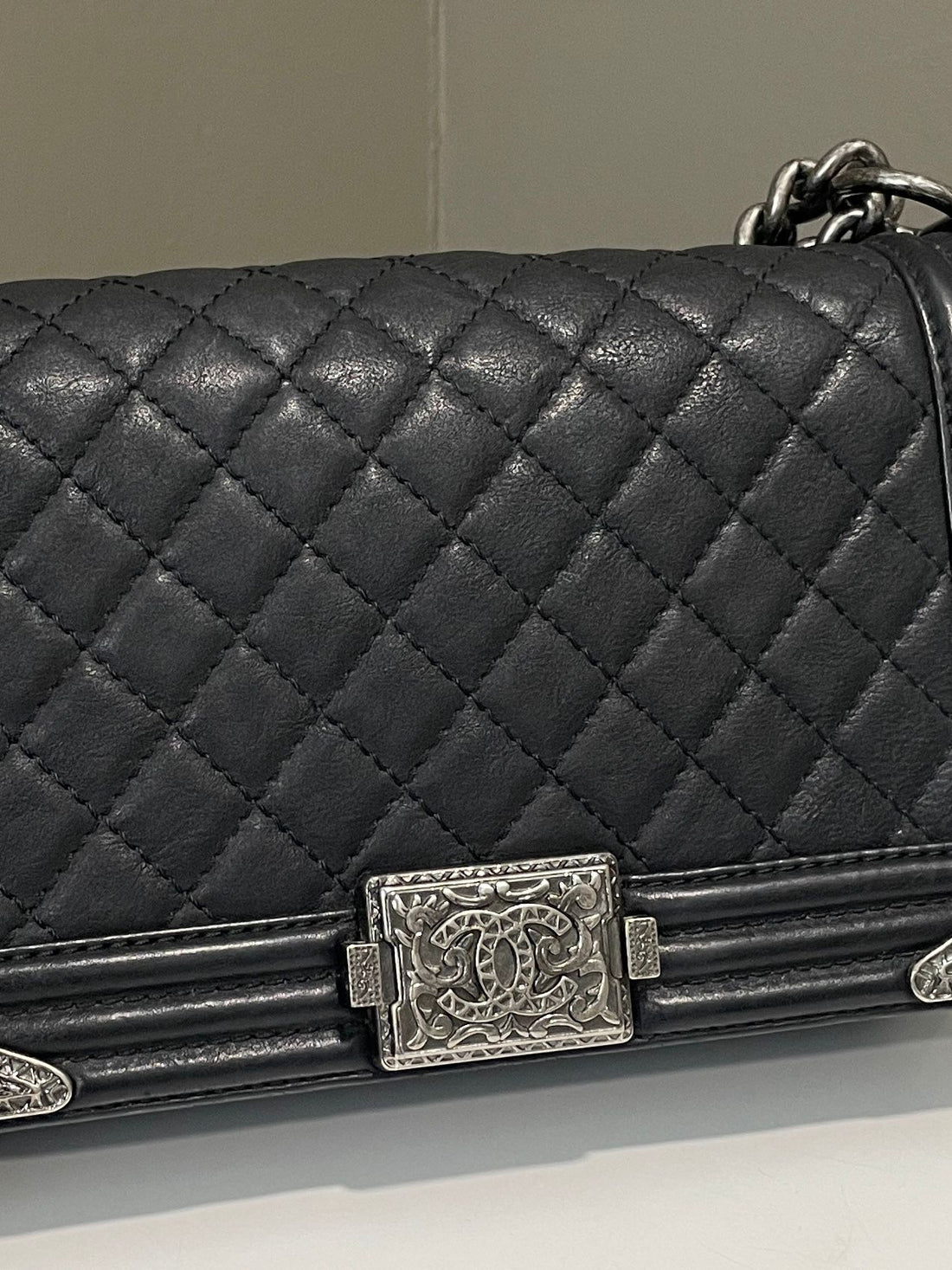 Chanel Dallas Boy Old Medium Black Calf