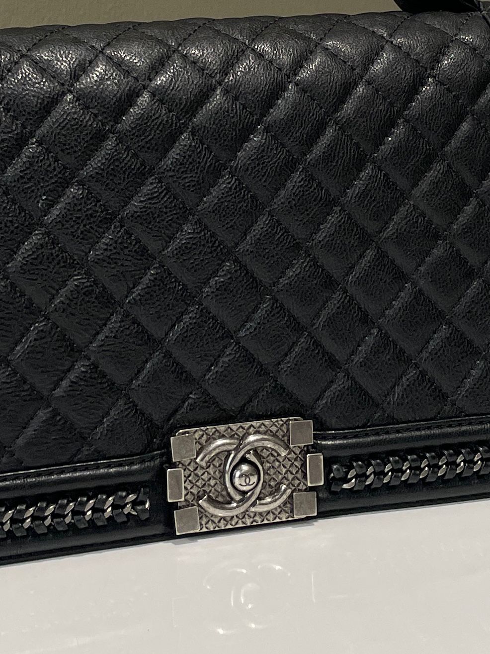 Chanel Chain Around Top Handle New Medium Boy Black Calf