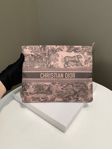 Dior Diortravel Zipped Pouch  Rose De Jouy Reverse