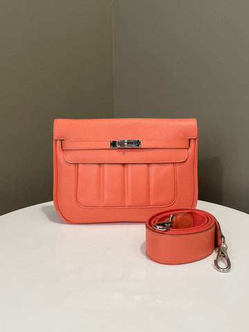 Hermes Berline 28 Flamingo Veau Evercolor