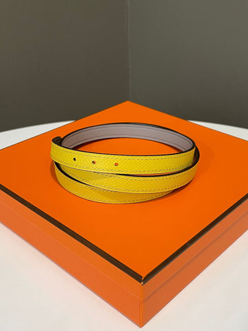 Hermes Belt Etain / Jaune de Naples