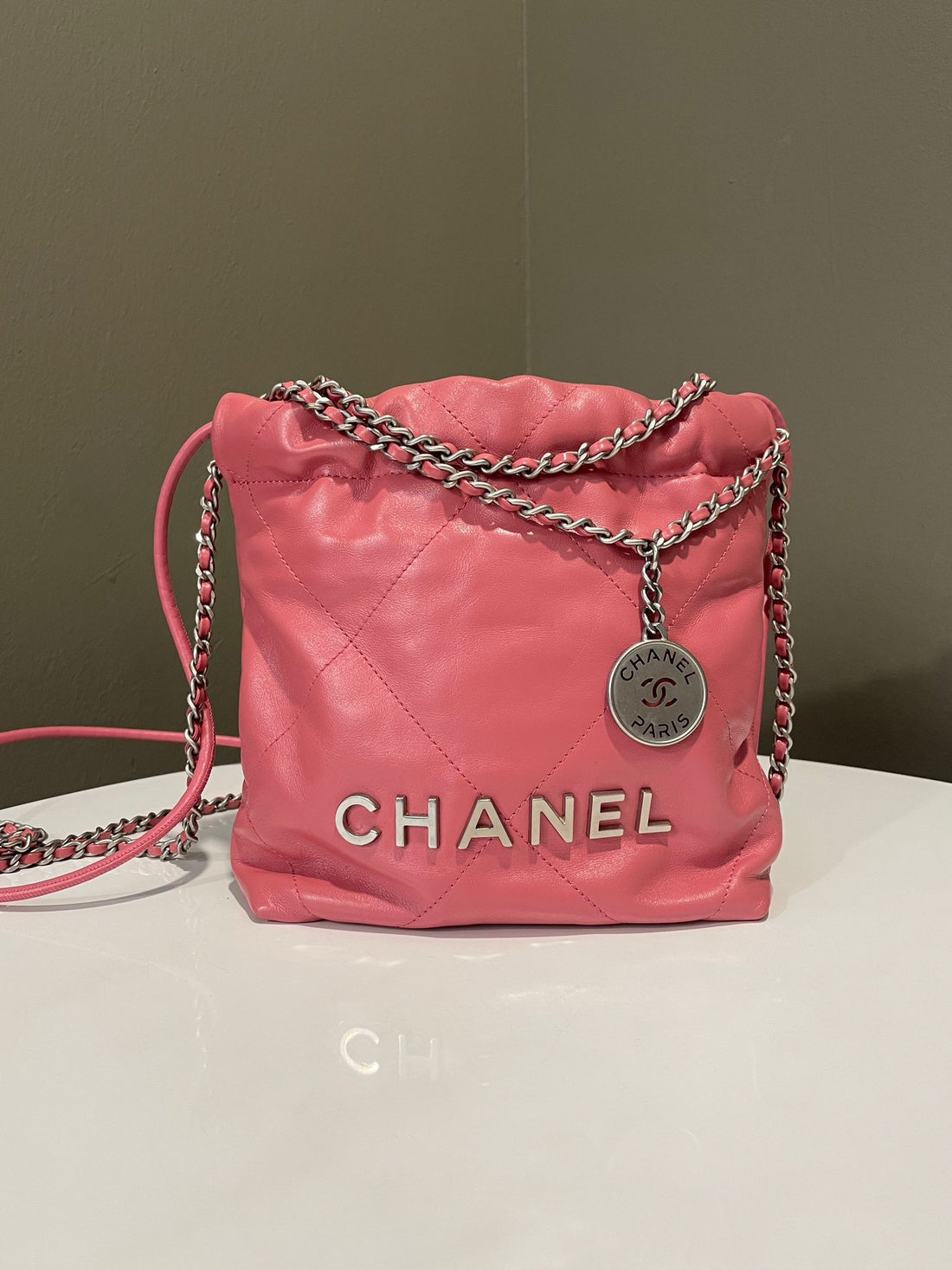 Chanel 23B 22 Mini Pink Calfskin