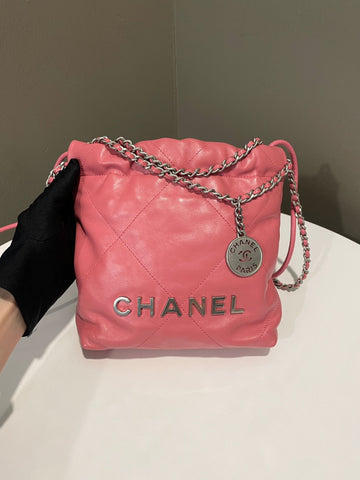 Chanel 23B 22 Mini Pink Calfskin