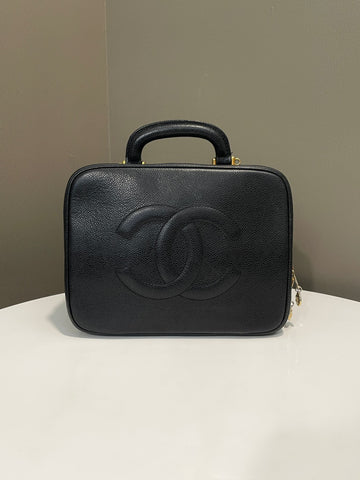 Chanel Cc Vanity Case Black Caviar