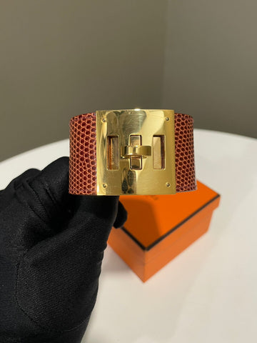 Hermes Kelly Dog Bracelet Etrusque Lizard