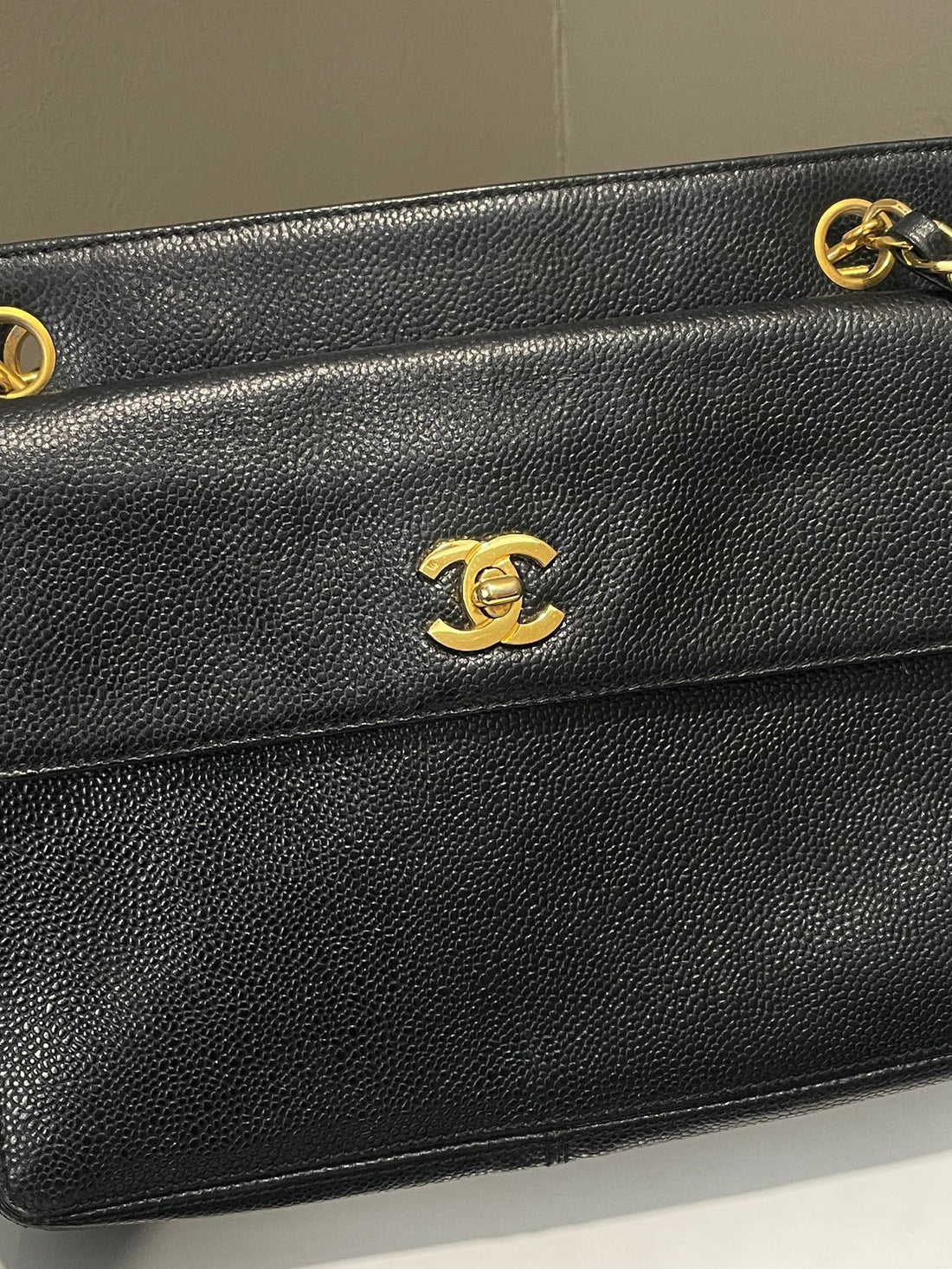 Chanel   Cc Shoulder Tote Black Caviar