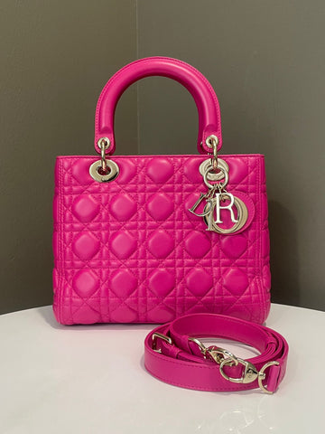 Dior Classic Lady Dior Fuchsia Pink Lambskin