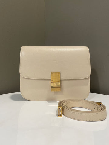 Celine Box Bag Beige Calfskin