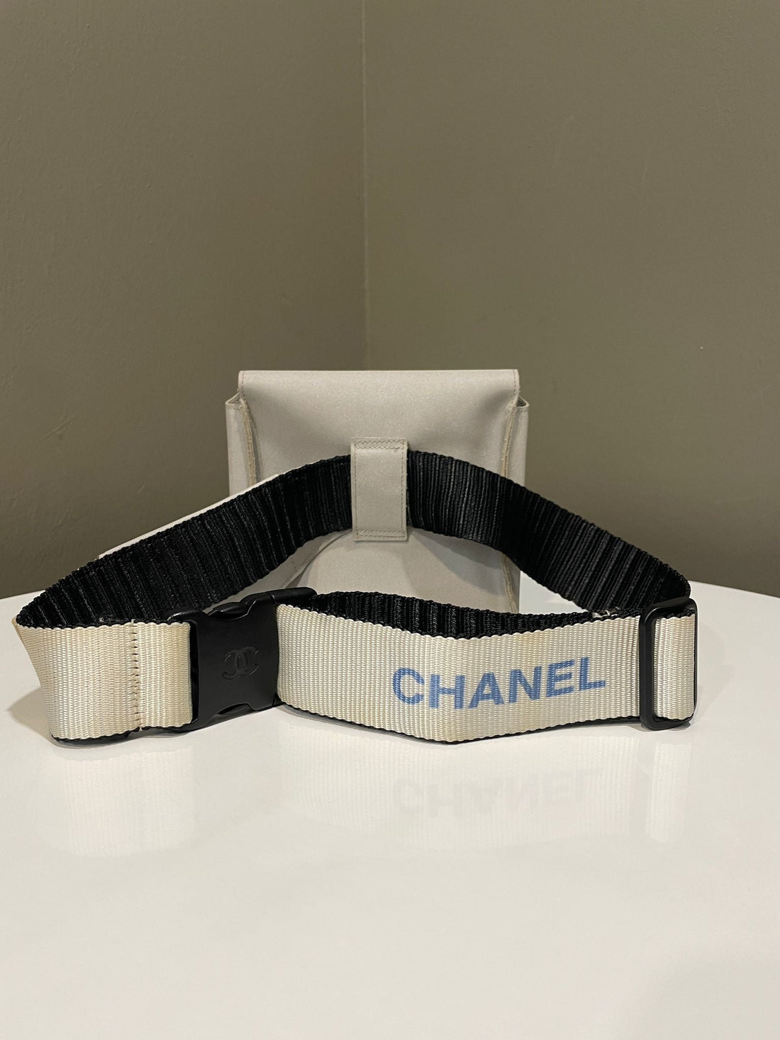 Chanel Sports Line Waist Pouch Bag Gray / Black Nylon