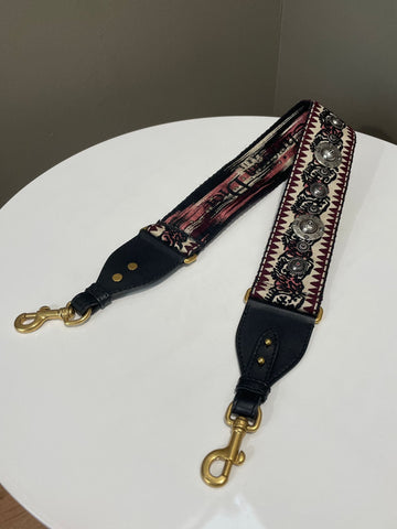 Dior Embroidered Strap Burgundy / Black