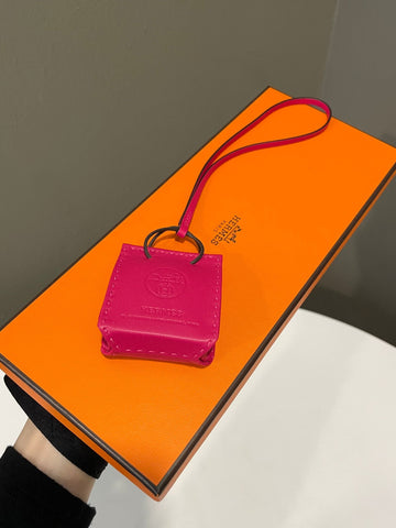 Hermes Paper Bag Charm Rose Mexico