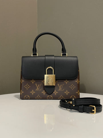 Louis Vuitton Locky BB  Black Calf Leather / Brown Monogram